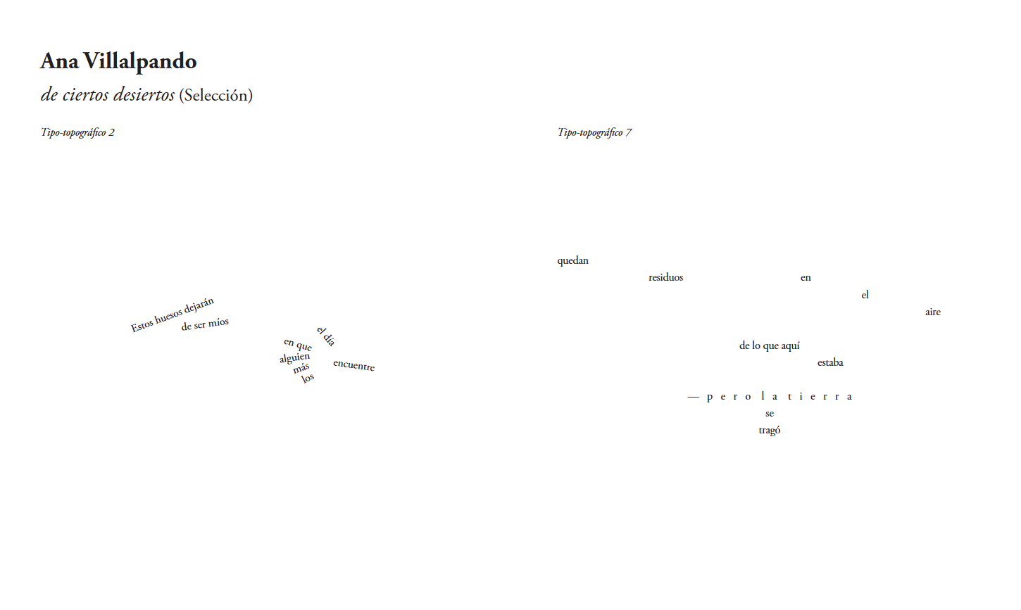Text with author's name, title, and some scattered words and phrases in Spanish, mostly unreadable due to image quality.
